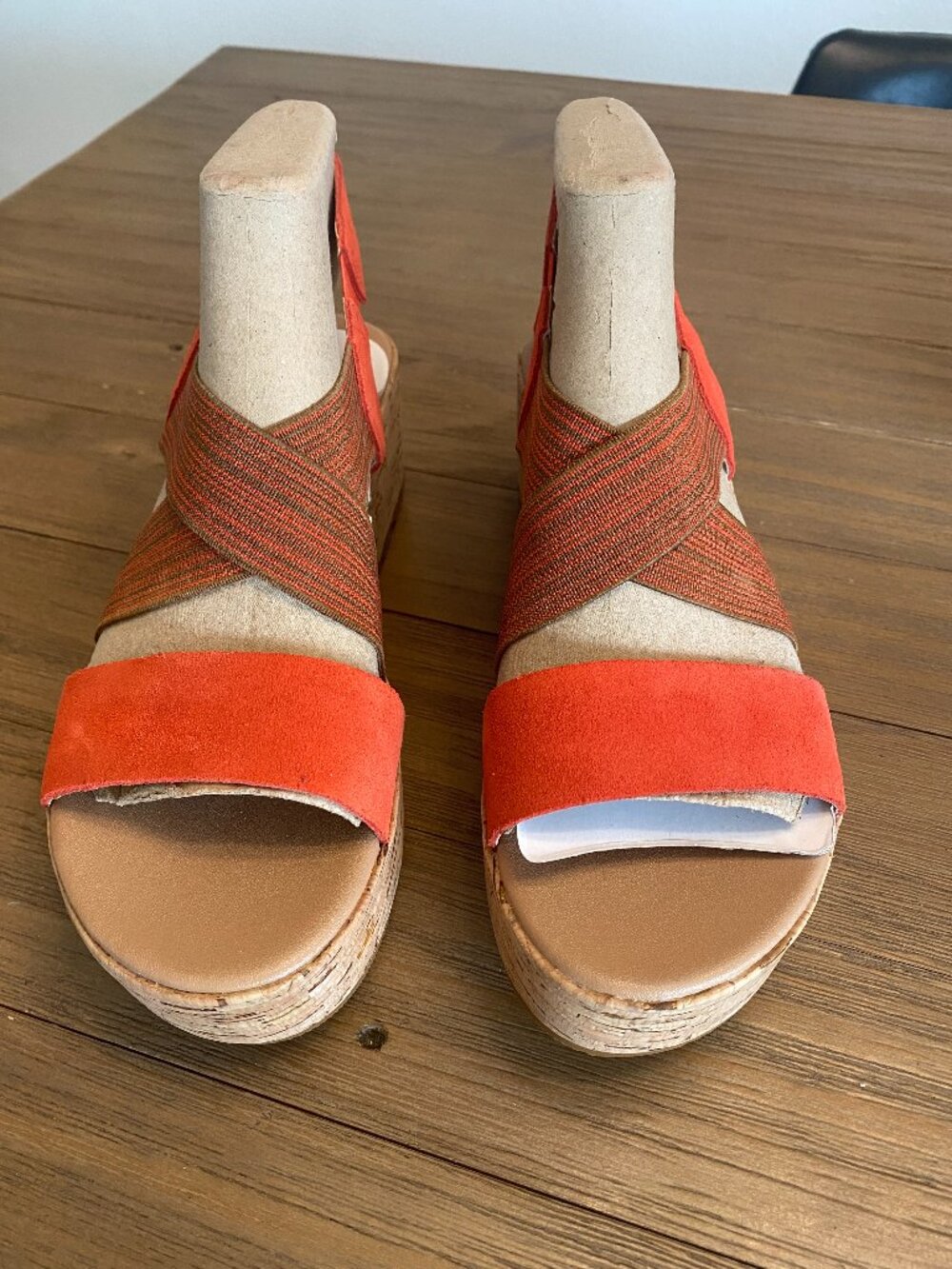 Sorel Cameron Slingback Platform Sandal Red and Olive Green Size 8